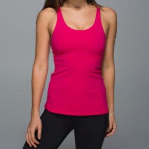 Lululemon Crossback Tank Jeweled Magenta Mesh Bra